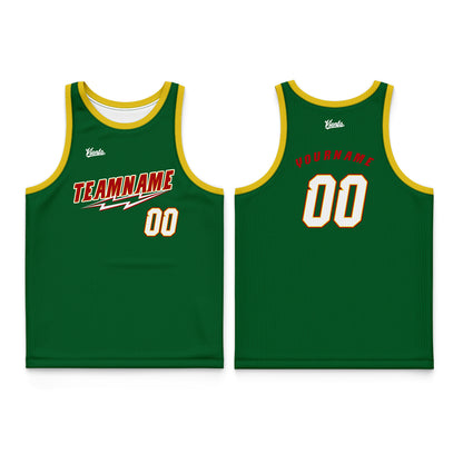 Custom Deep Blue Green Wide Shoulder Basketball Jersey, Breathable Mesh Team Uniform for Adult & Yout