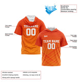 Custom Orange Short Sleeve Hoodies for Men Women Shirts with Hoods Printed Name Logo
