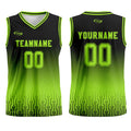 Custom Black Bright Green Gradient Basketball Jersey Uniform Suit Printed Your Logo Name Number