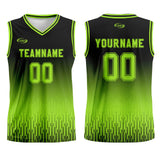 Custom Black Bright Green Gradient Basketball Jersey Uniform Suit Printed Your Logo Name Number