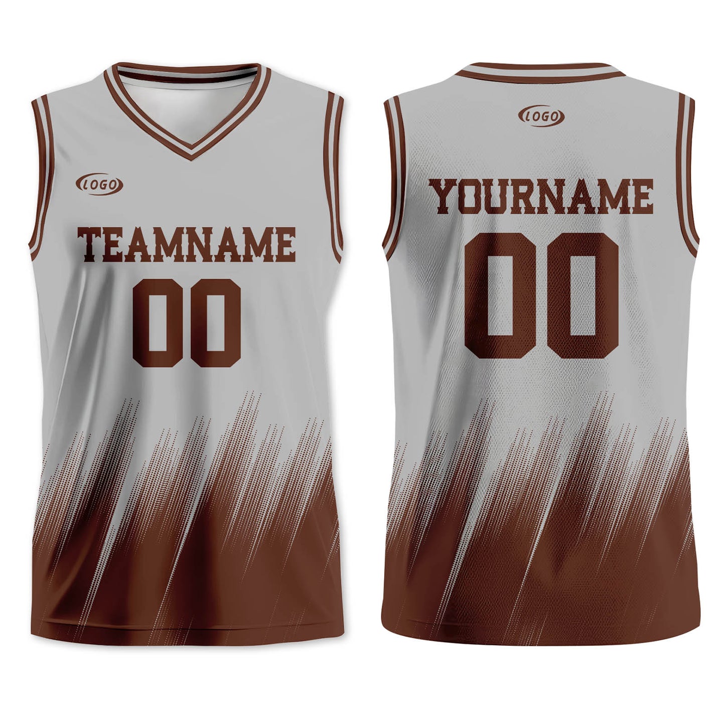Custom Grey Brown Basketball Jersey Uniform Suit Printed Your Logo Name Number
