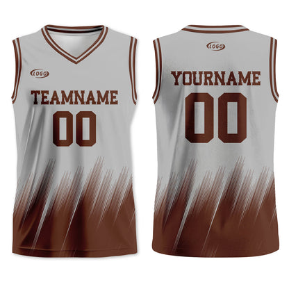 Custom Grey Brown Basketball Jersey Uniform Suit Printed Your Logo Name Number