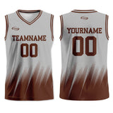 Custom Grey Brown Basketball Jersey Uniform Suit Printed Your Logo Name Number