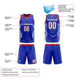 Custom Royal Blue Red Reversible Basketball Jersey Uniform Suit Printed Your Logo Name Number