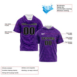 Custom Purple Short Sleeve Hoodies for Men Women Shirts with Hoods Printed Name Logo