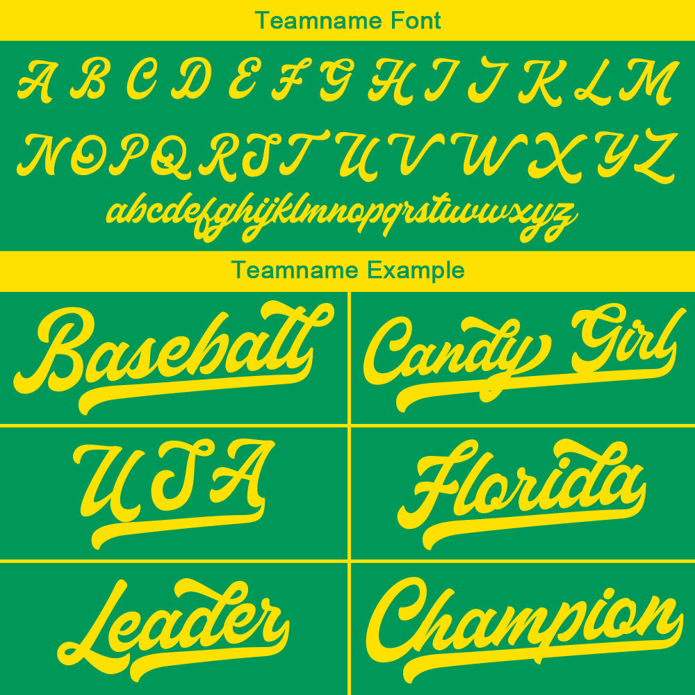 Custom Baseball Jersey Stitched Design Personalized Hip Hop Baseball Shirts Green-Yellow