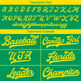 Custom Baseball Jersey Stitched Design Personalized Hip Hop Baseball Shirts Green-Yellow