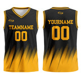 Custom Black Yellow Basketball Jersey Uniform Suit Printed Your Logo Name Number