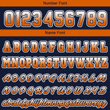 Custom Navy Orange Hoodie Personalized Mens Pullover Hoodie Printed Team Name Number Logo for Women
