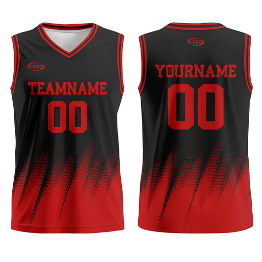 Custom Black Red Basketball Jersey Uniform Suit Printed Your Logo Name Number