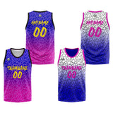 Custom Reversible Basketball Suit for Adults and Kids Personalized Jersey Flaw-Royal&Rose Pink