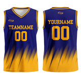Custom Blue Yellow Basketball Jersey Uniform Suit Printed Your Logo Name Number