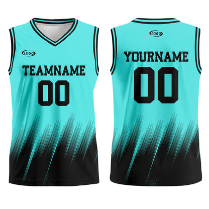 Custom Teal Black Basketball Jersey Uniform Suit Printed Your Logo Name Number