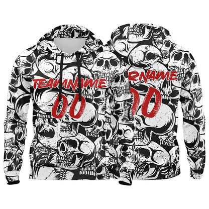 Custom Sweatshirt Hoodie For Man Woman Girl Boy Print Your Logo Name Number Black&White
