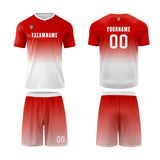 Custom Red White Uniform Jersey Kids Adults Personalized Set Jersey Shirt
