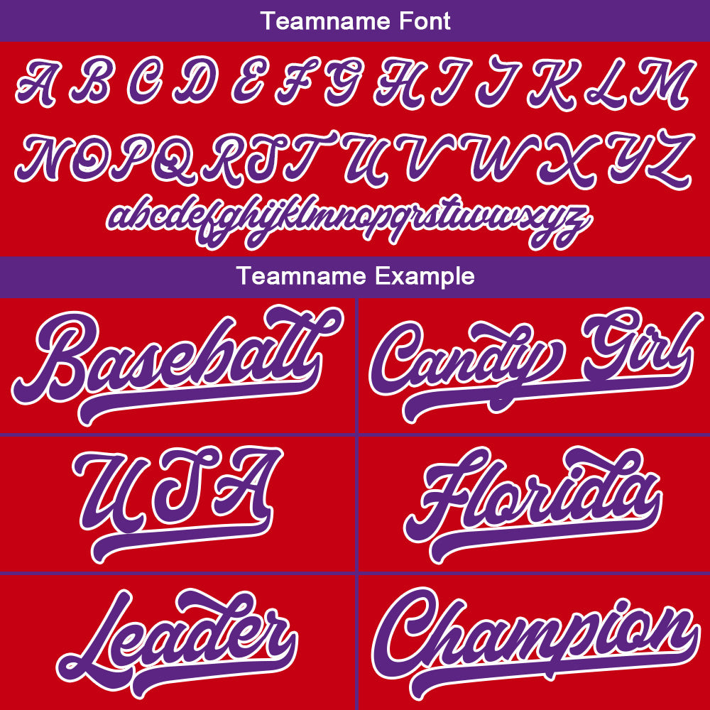Custom Baseball Jersey Stitched Design Personalized Hip Hop Baseball Shirts Red-Purple