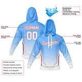 Custom Light Blue Hoodie Sweatshirt Set for Men Women Youth Tops and Pants Set Tracksuit
