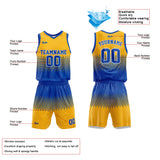 Custom Reversible Basketball Suit for Adults and Kids Blue-Yellow