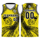 Custom Yellow Black Basketball Jersey Uniform Suit Printed Your Logo Name Number