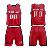 Custom Red Basketball Jersey Uniform Suit Printed Your Logo Name Number
