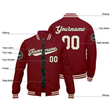 Custom Varsity Jacket Letterman jacket for Men, Women and Youth Crimson Cream