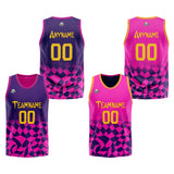 Custom Reversible Basketball Suit for Adults and Kids Personalized Jersey Purple&Pink