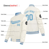Custom Cream White Varsity Jackets for Men Women Youth Personalized Letterman Jackets