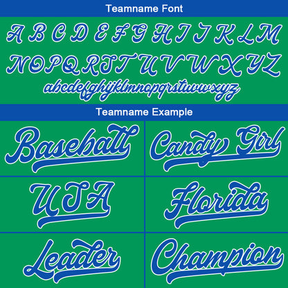 Custom Baseball Jersey Stitched Design Personalized Hip Hop Baseball Shirts Green-Royal