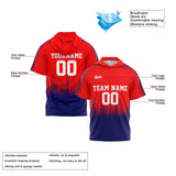 Custom Red Navy Short Sleeve Hoodies for Men Women Shirts with Hoods Printed Name Logo