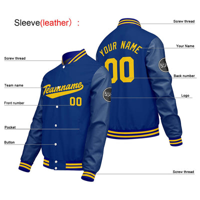 Custom Blue Varsity Jackets for Men Women Youth Personalized Letterman Jackets