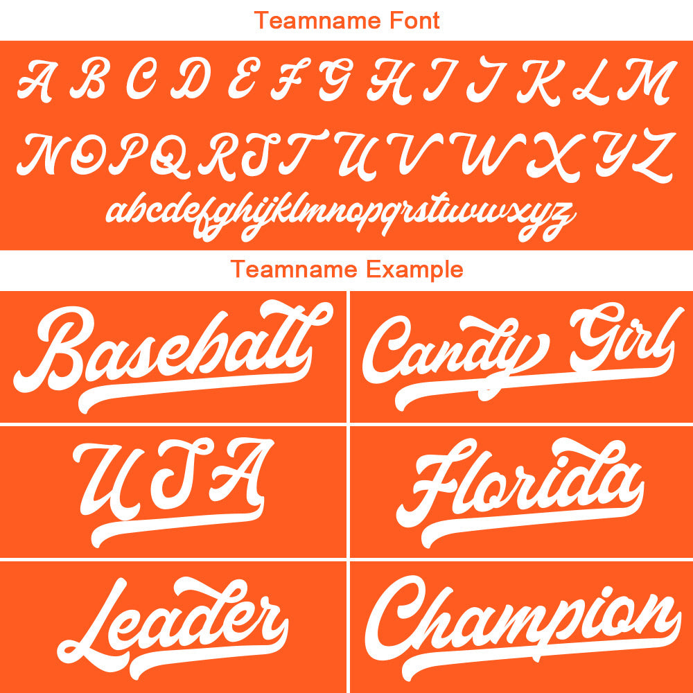 Custom Baseball Jersey Stitched Design Personalized Hip Hop Baseball Shirts Orange-White