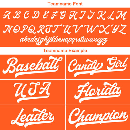 Custom Baseball Jersey Stitched Design Personalized Hip Hop Baseball Shirts Orange-White