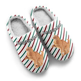 Custom Your Own Personalized Cotton Slippers for Dog Cat Lover Add Any Text Photoes Red&Green&White Christmas