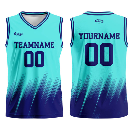 Custom Teal Blue Basketball Jersey Uniform Suit Printed Your Logo Name Number