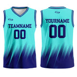 Custom Teal Blue Basketball Jersey Uniform Suit Printed Your Logo Name Number