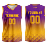 Custom Purple Yellow Gradient Basketball Jersey Uniform Suit Printed Your Logo Name Number