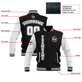 Custom Black White Waterproof Varsity Jackets Personalized Stitched Name Number Logo to Letterman Jackets