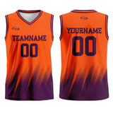 Custom Orange Purple Basketball Jersey Uniform Suit Printed Your Logo Name Number