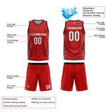 Custom Red White Reversible Basketball Jersey Uniform Suit Printed Your Logo Name Number