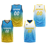 Custom Reversible Basketball Suit for Adults and Kids Personalized Jersey Flaw-Light Blue&Yellow