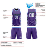 Custom Purple Black Reversible Basketball Jersey Uniform Suit Printed Your Logo Name Number