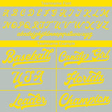 Custom Baseball Jersey Stitched Design Personalized Hip Hop Baseball Shirts Gray-Yellow