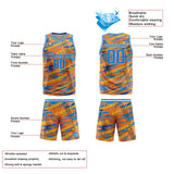 Custom Orange Blue Reversible Basketball Suit for Adults and Kids Personalized Jersey