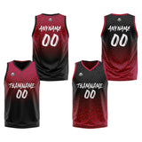 Custom Reversible Basketball Suit for Adults and Kids Personalized Jersey Flaw-Red&Black