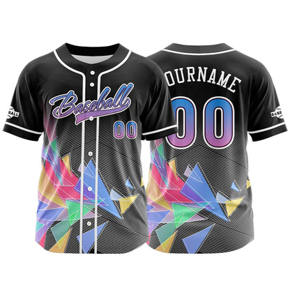 Custom Black Button Down Baseball Jersey for Men Women Adult Youth Print Name Number Logo