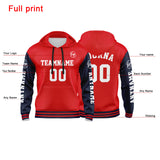 Custom Navy Red Sweatshirt Hoodie For Men Women Girl Boy Print Your Logo Name Number