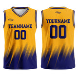 Custom Yellow Blue Basketball Jersey Uniform Suit Printed Your Logo Name Number
