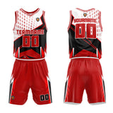 Custom Red Basketball Jersey Uniform Suit Printed Your Logo Name Number