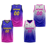 Custom Reversible Basketball Suit for Adults and Kids Personalized Jersey Flaw-Royal&Rose Pink