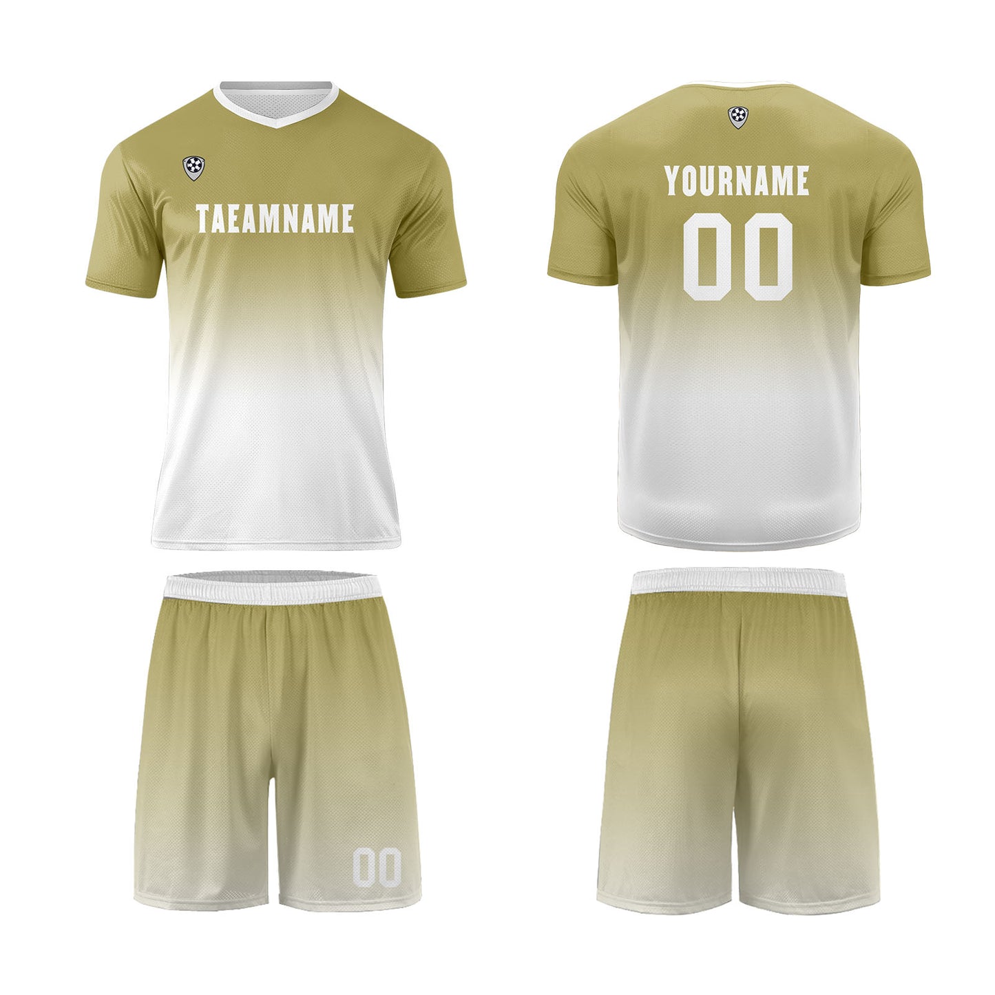 Custom Khaki White Uniform Jersey Kids Adults Personalized Set Jersey Shirt